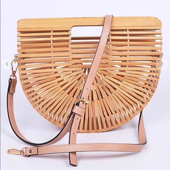 Handbags - Bamboo Convertible crossbody clutch bag.